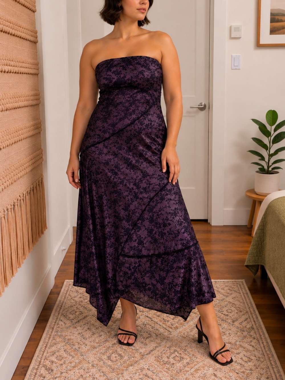 Trixxi Strapless Floral Jacquard Maxi Dress Size XL